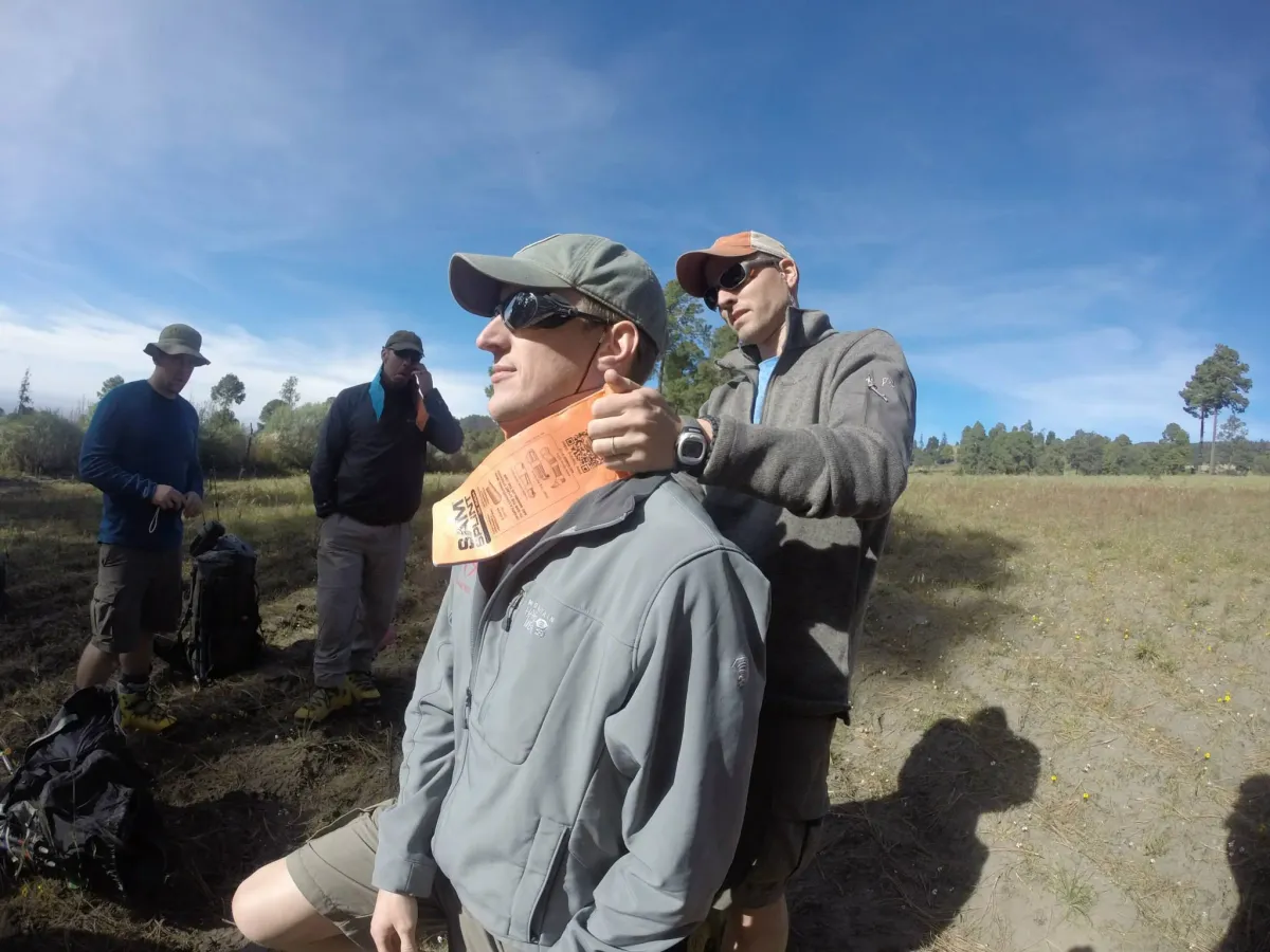 A hands-on wilderness medicine teaching session